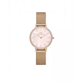 DANIEL WELLINGTON Reloj para mujer DW00100663 28 mm oro rosa acero inoxidable malla