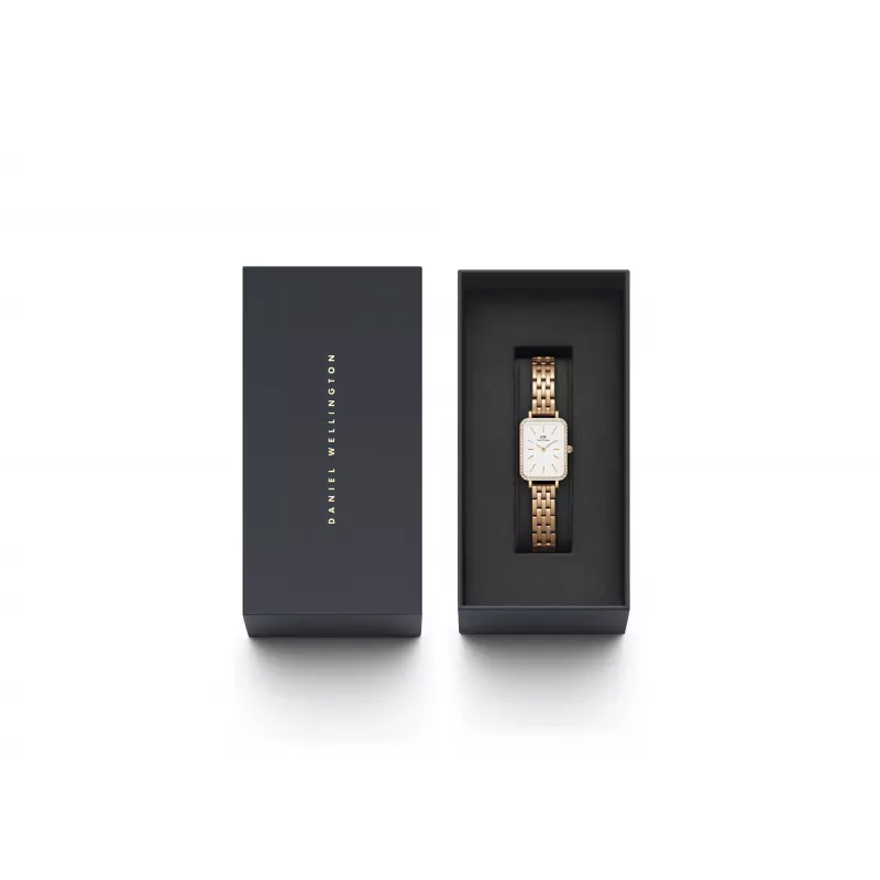 DANIEL WELLINGTON Reloj de mujer DW00100672 20mm oro rosa acero inoxidable milanesa