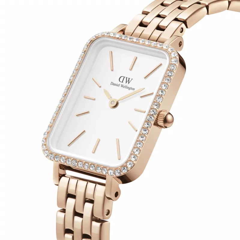 DANIEL WELLINGTON Reloj de mujer DW00100672 20mm oro rosa acero inoxidable milanesa