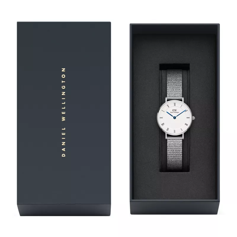 DANIEL WELLINGTON Reloj de mujer DW00100684 28mm plata acero inoxidable malla