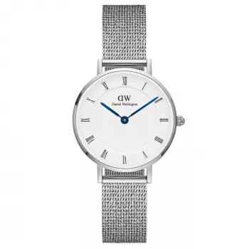 DANIEL WELLINGTON Reloj de mujer DW00100684 28mm plata acero inoxidable malla