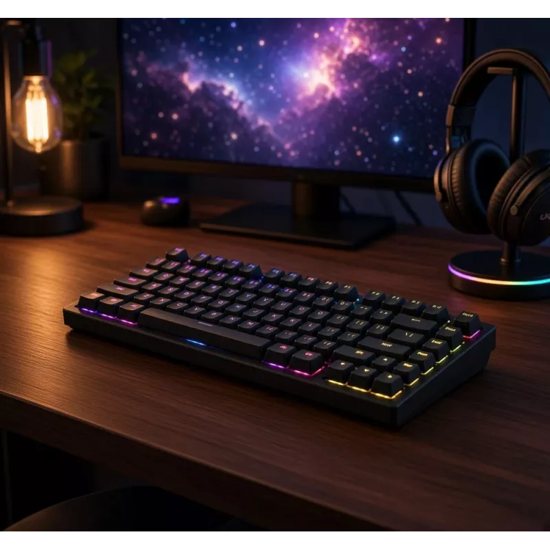 Dark Project ALU81A Terra Nova G3MS Moonstone Switch teclado mecánico, US ANSI, Negro