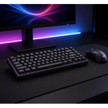 Dark Project ALU81A Terra Nova G3MS Moonstone Switch teclado mecánico, US ANSI, Negro