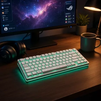 Dark Project ALU81A Terra Nova White teclado mecánico, G3MS Moonstone Switch, US ANSI