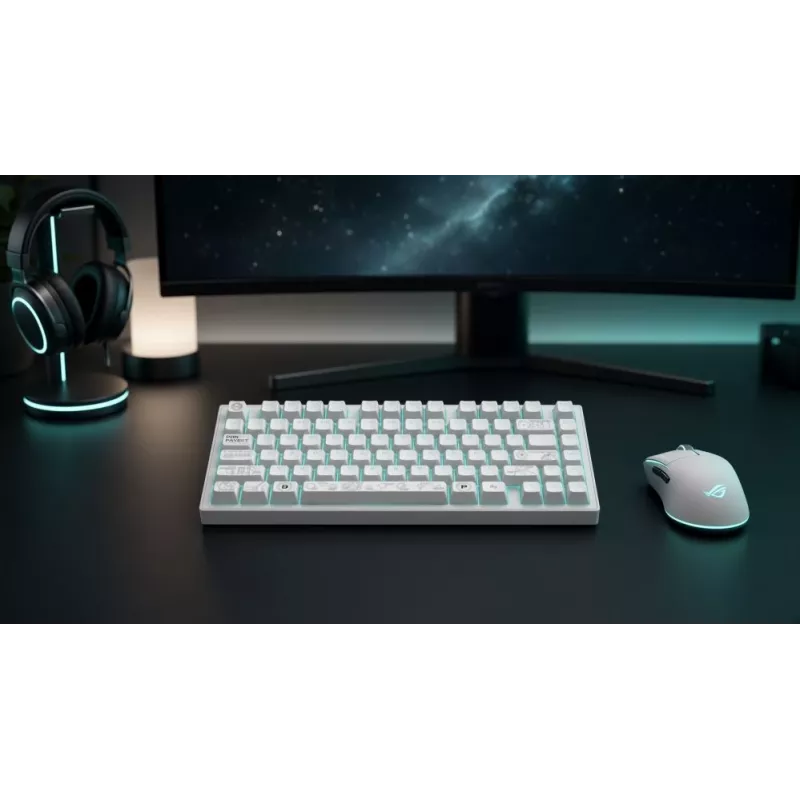 Dark Project ALU81A Terra Nova White teclado mecánico, G3MS Moonstone Switch, US ANSI