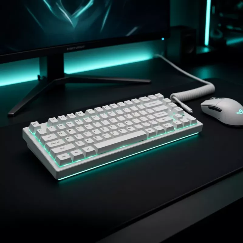 Dark Project ALU81A Terra Nova White teclado mecánico, G3MS Moonstone Switch, US ANSI