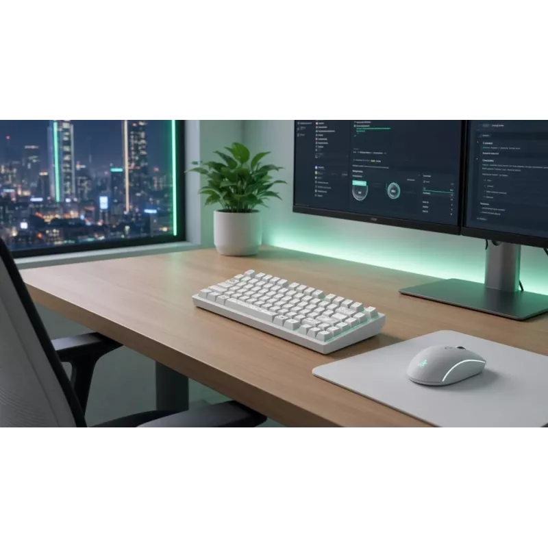 Dark Project ALU81A Terra Nova White teclado mecánico, G3MS Moonstone Switch, US ANSI