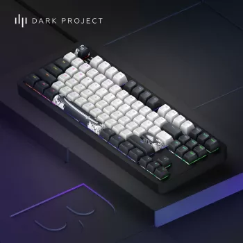 Dark Project Tamsus ALU87B Bushido teclado mecánico, G3MS Moonstone Switch, QWERTY distribución inglesa, Hot-Swappable, RGB, USB-C, carcasa de aluminio