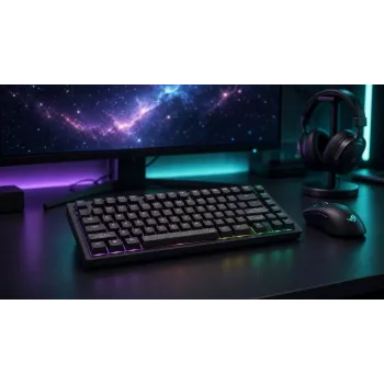 Teclado mecánico gaming TKL Dark Project Terra Nostra G3MS Moonstone Switch, US ANSI, Negro