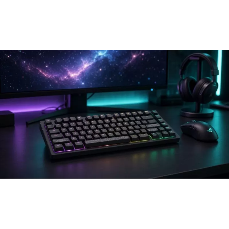 Teclado mecánico gaming TKL Dark Project Terra Nostra G3MS Moonstone Switch, US ANSI, Negro