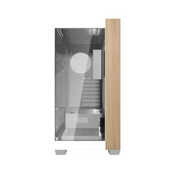 Darkflash DS900W Caja de ordenador semitorre blanca, ATX, cristal templado, sin ventiladores