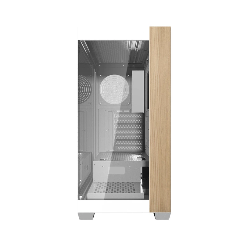 Darkflash DS900W Caja de ordenador semitorre blanca, ATX, cristal templado, sin ventiladores
