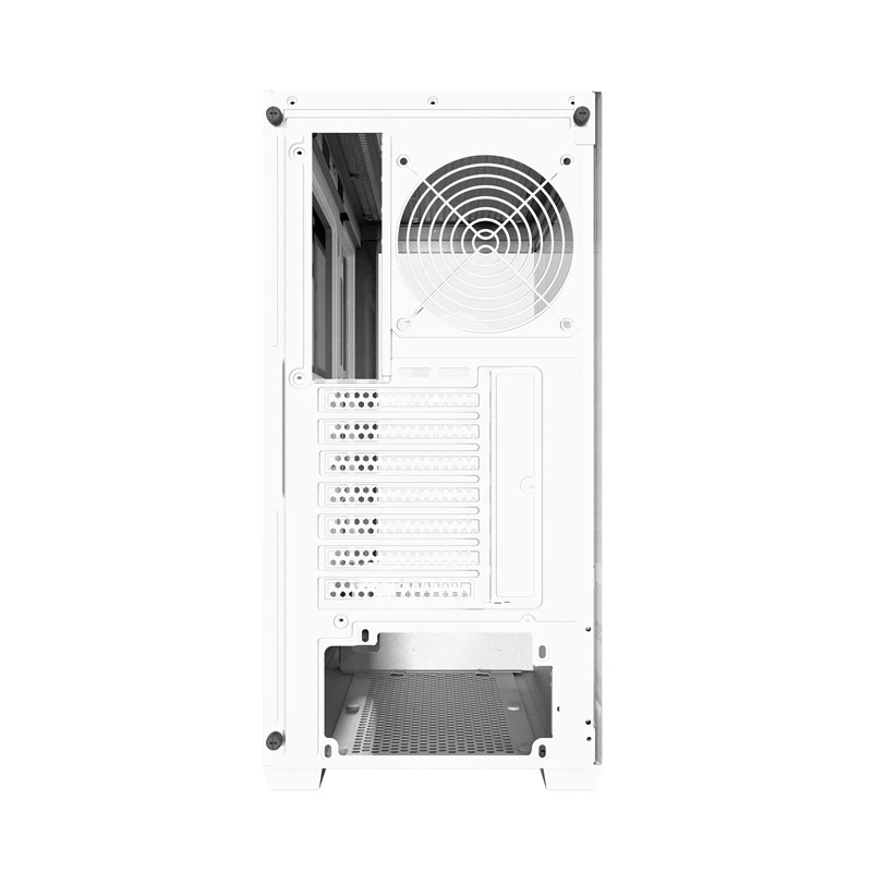 Darkflash DS900W Caja de ordenador semitorre blanca, ATX, cristal templado, sin ventiladores