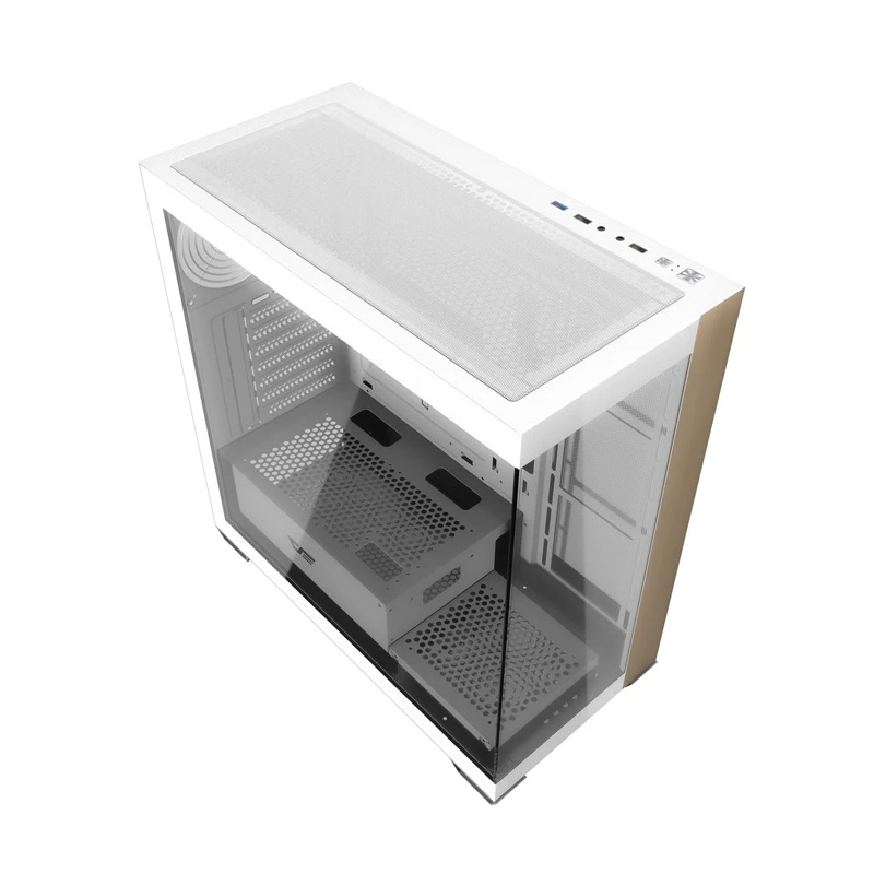 Darkflash DS900W Caja de ordenador semitorre blanca, ATX, cristal templado, sin ventiladores