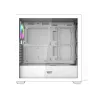 Darkflash DS900WD Caja de ordenador ATX Mid-Tower (Blanco) con 4 ventiladores ARGB y panel lateral de cristal templado