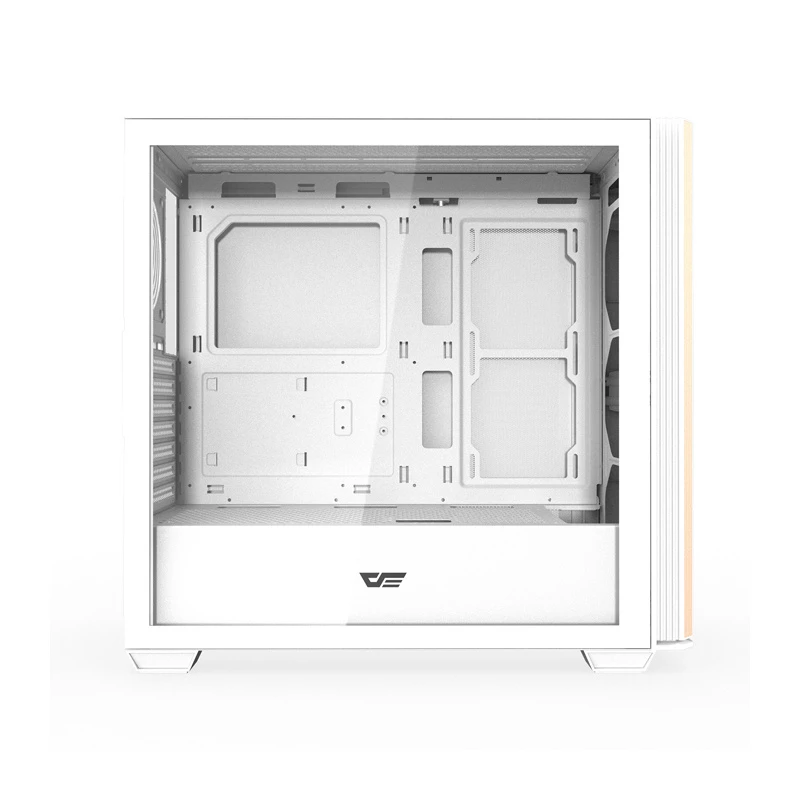 Darkflash DS900WS Caja de ordenador ATX mid-tower, blanca, cristal templado, sin ventiladores