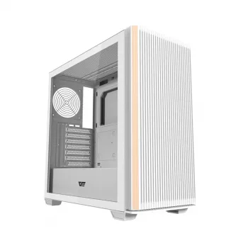 Darkflash DS900WS Caja de ordenador ATX mid-tower, blanca, cristal templado, sin ventiladores