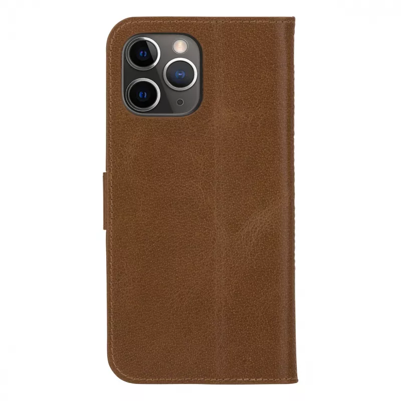 dbramante1928 Copenhagen Slim Funda tipo libro para Apple iPhone 13 Pro Max, piel granulada, marrón claro
