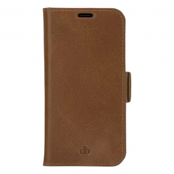 dbramante1928 Copenhagen Slim Funda tipo libro para Apple iPhone 13 Pro Max, piel granulada, marrón claro