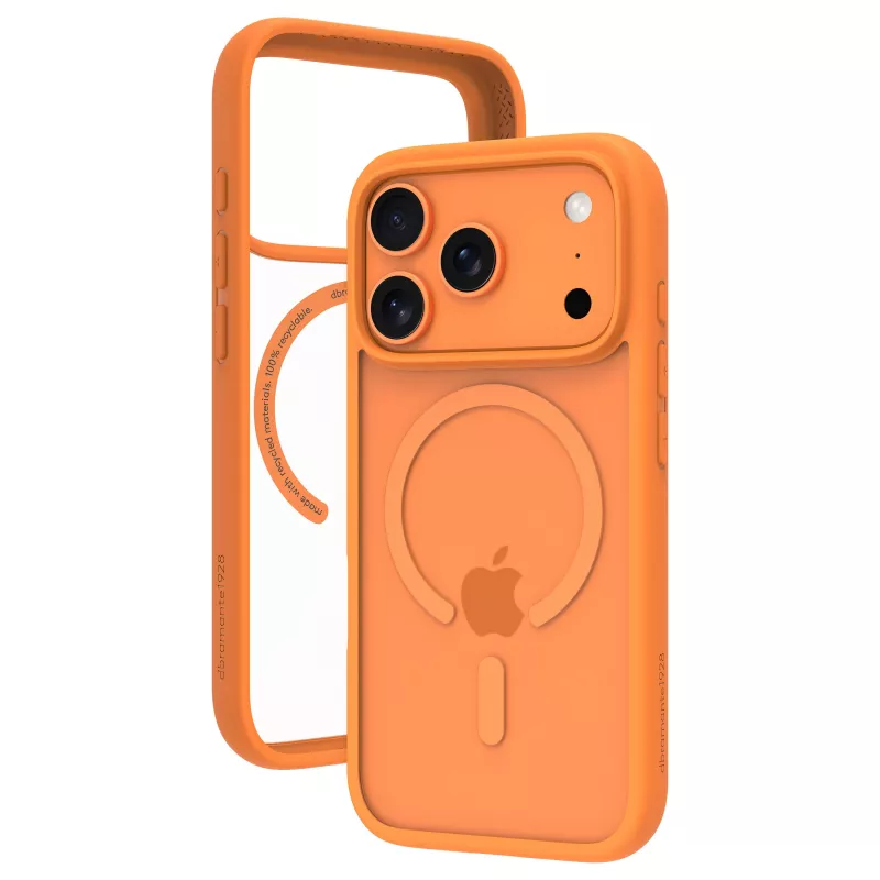 DBRAMANTE 1928 funda trasera Grenen para móvil - compatible con MagSafe - plástico reciclado - naranja - para Apple