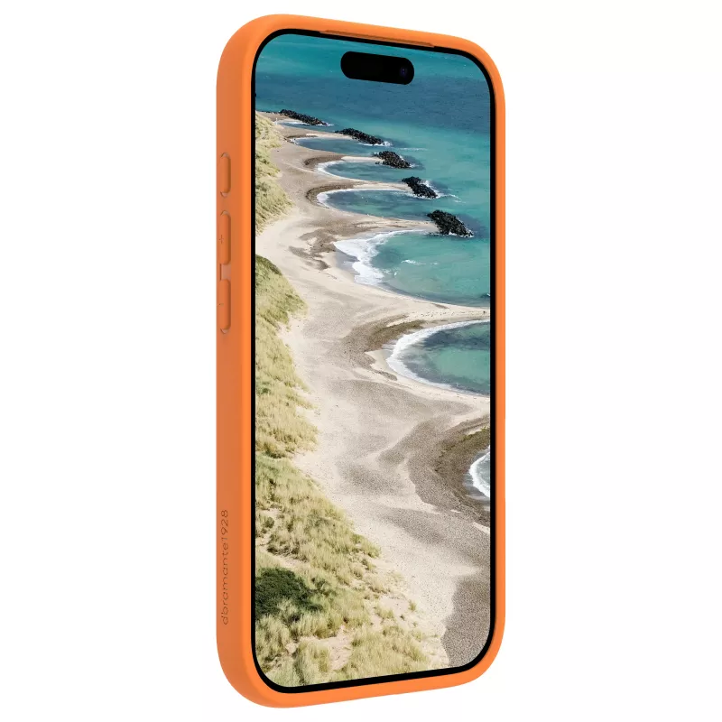 DBRAMANTE 1928 funda trasera Grenen para móvil - compatible con MagSafe - plástico reciclado - naranja - para Apple