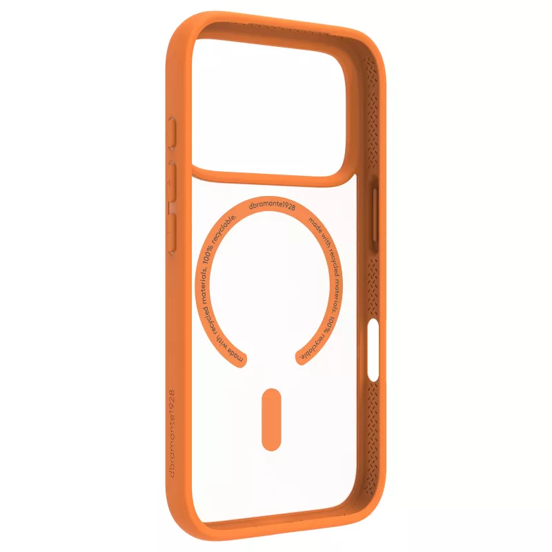DBRAMANTE 1928 funda trasera Grenen para móvil - compatible con MagSafe - plástico reciclado - naranja - para Apple