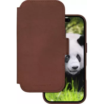 dbramante1928 Lynge funda tipo flip para móvil - compatible con MagSafe - piel auténtica - Dark Tan - para Apple iPhone 17