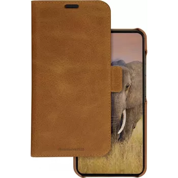 DBRAMANTE1928 Lynge Funda cartera para Samsung Galaxy A55 5G – cuero plena flor, marrón claro LY55GT006144