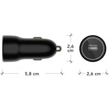 dbramante1928 Re-Charge cargador de coche USB-C PD 30W - Negro CC3000BL7081