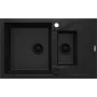 DEANTE Fregadero de cocina de granito compuesto 1,5 senos con escurridor - negro