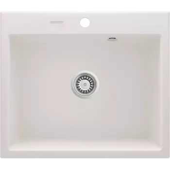 DEANTE Fregadero de cocina de granito compuesto 1 cubeta negro 580x490mm