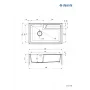 Fregadero de cocina de granito compuesto de 1 cubeta DEANTE negro 780x500mm