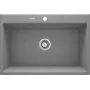 DEANTE fregadero de cocina de granito composite 1 cubeta, negro, 780x500mm, encimera sobreponer