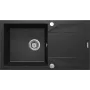 DEANTE Fregadero de cocina de granito compuesto 1 seno con escurridor - negro, 780x440mm