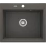 DEANTE fregadero de cocina de compuesto de granito 1 cubeta con escurridor, grafito, encimera, mueble bajo 450 mm