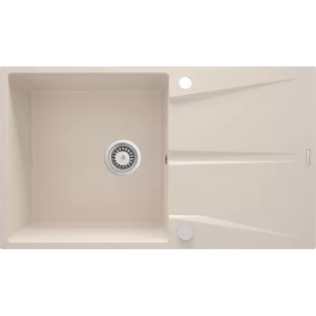 DEANTE Fregadero de cocina de granito compuesto 1 cubeta con escurridor integrado - grafito 780x440mm