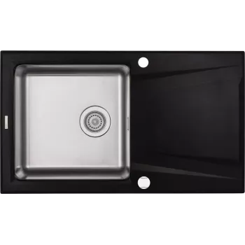 DEANTE Fregadero de granito compuesto de 1 cubeta con escurridor, beige, 780x435 mm
