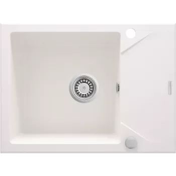 DEANTE Fregadero de granito compuesto 1 cubeta con escurridor - negro (Nero) - 780x440 mm