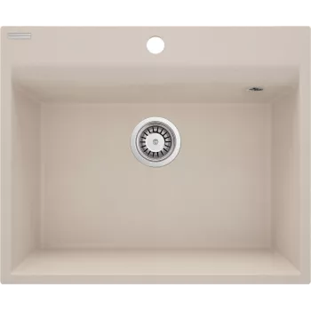 DEANTE Fregadero de granito 1 cubeta negro 620x440mm