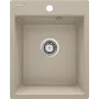 DEANTE Fregadero de granito de 1 cubeta con escurridor - negro (Nero) - montaje sobre encimera