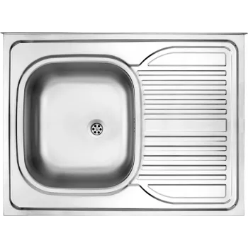 DEANTE Fregadero de acero inoxidable 1 cubeta con escurridor a la derecha - 780x435 mm