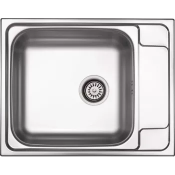 DEANTE Fregadero de acero 1 cubeta con escurridor - acero inoxidable cepillado, 780x435 mm, encastrado