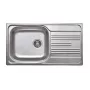 DEANTE Fregadero de acero 1 cubeta con escurridor - Acabado satinado, 780x435 mm, encastrado