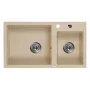 Fregadero de cocina de compuesto de granito DEANTE 2 cubetas con escurridor - beige