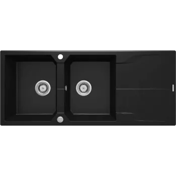 DEANTE Fregadero de granito 2 senos con escurridor - Onyx Black