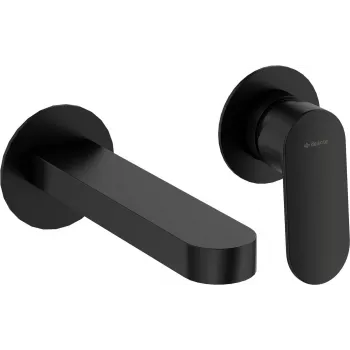 DEANTE Grifo de lavabo de empotrar de 2 orificios negro mate Arnika Nero