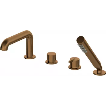 DEANTE Grifo de bañera de 4 orificios con set de ducha - Cromo