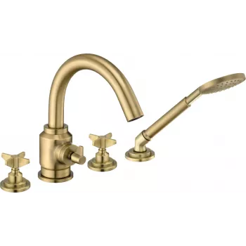 DEANTE Grifo de bañera de 4 agujeros con set de ducha Cromo