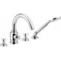 DEANTE Grifo de bañera de 4 agujeros con set de ducha Cromo Serie Arnika