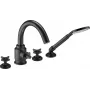 DEANTE Grifo de bañera de 4 orificios con set de ducha cromado latón Arnika